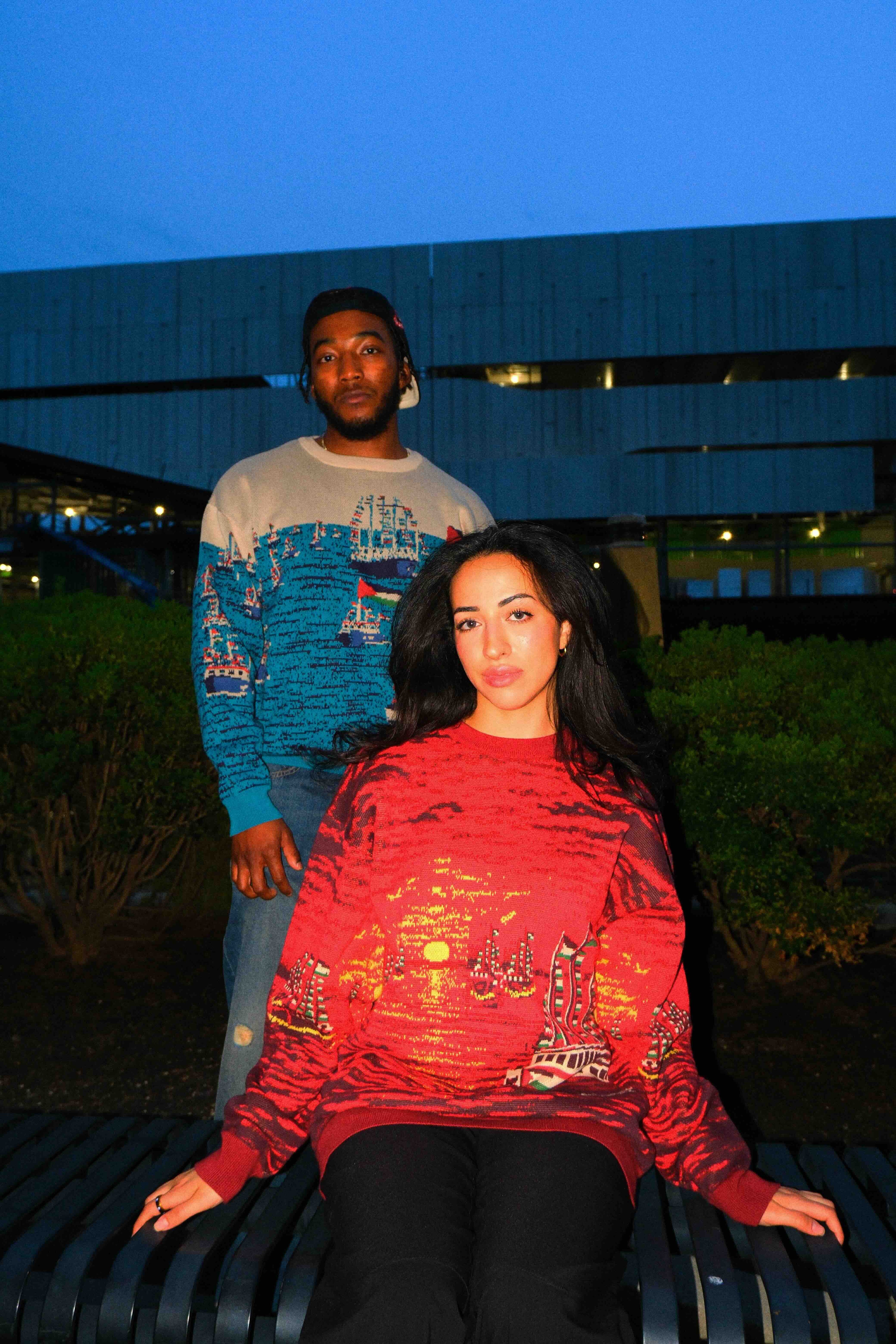 Global Sumud Flotilla Sweater - Sunset Red