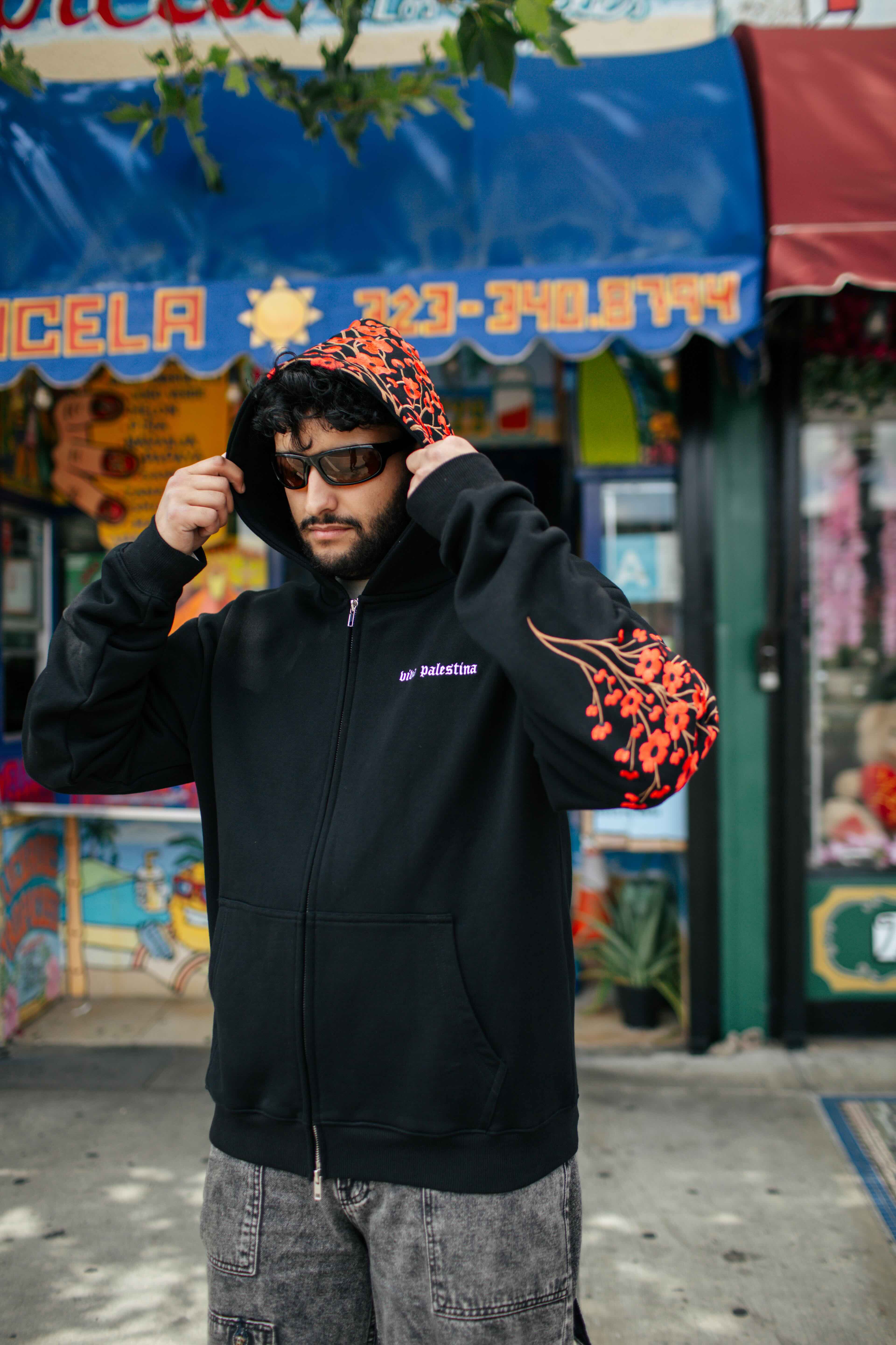 Viva Palestina Poppy Hoodie - Black