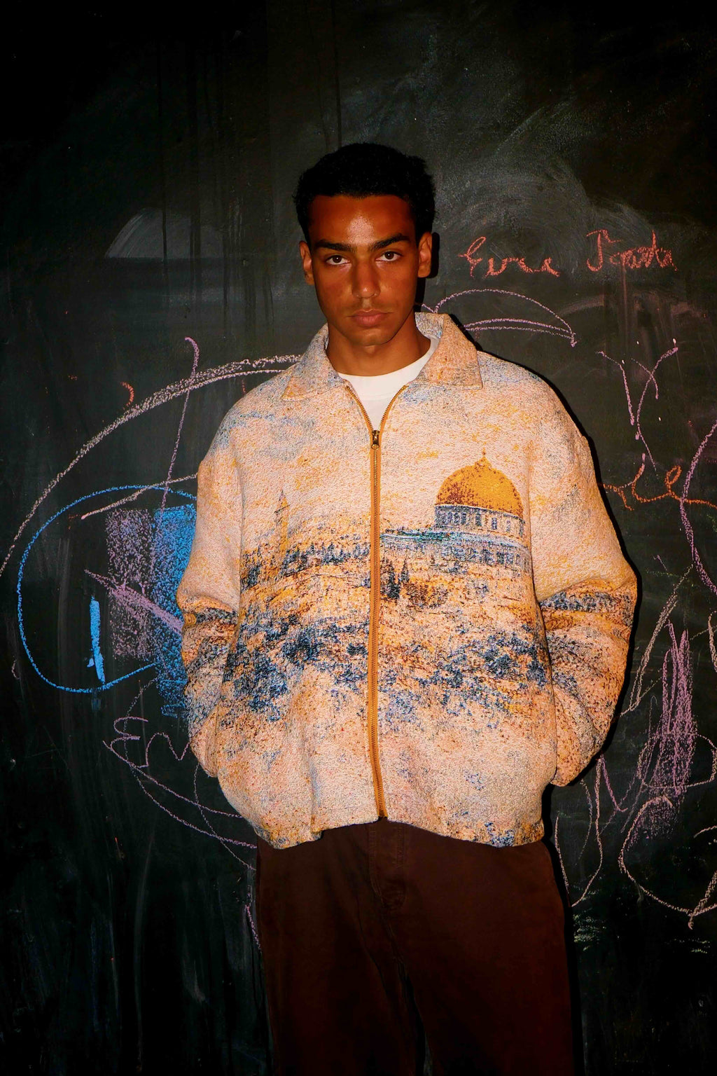 Jerusalem Tapestry Zip-Up Jacket