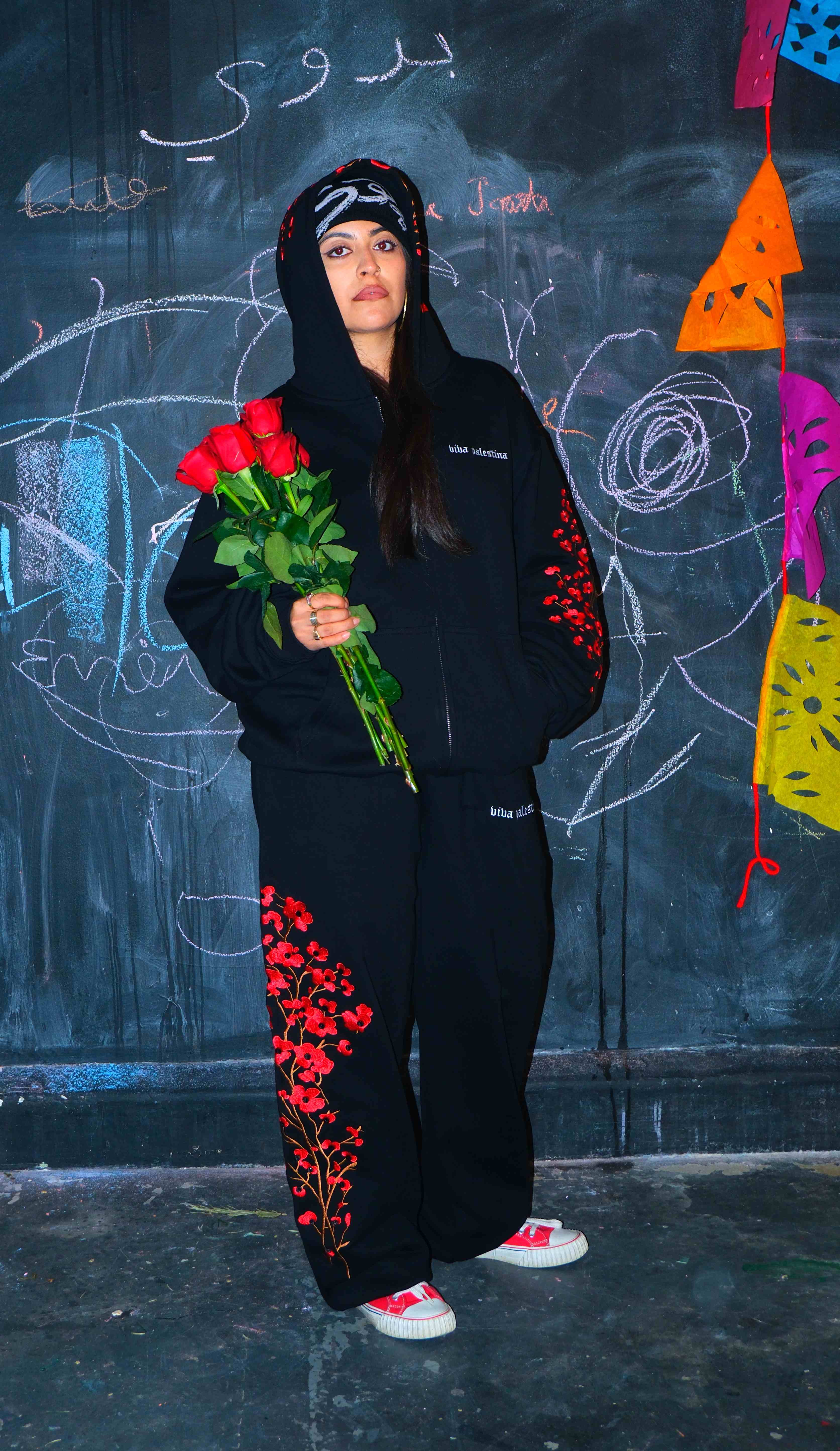Viva Palestina Poppy Sweatpants - Black