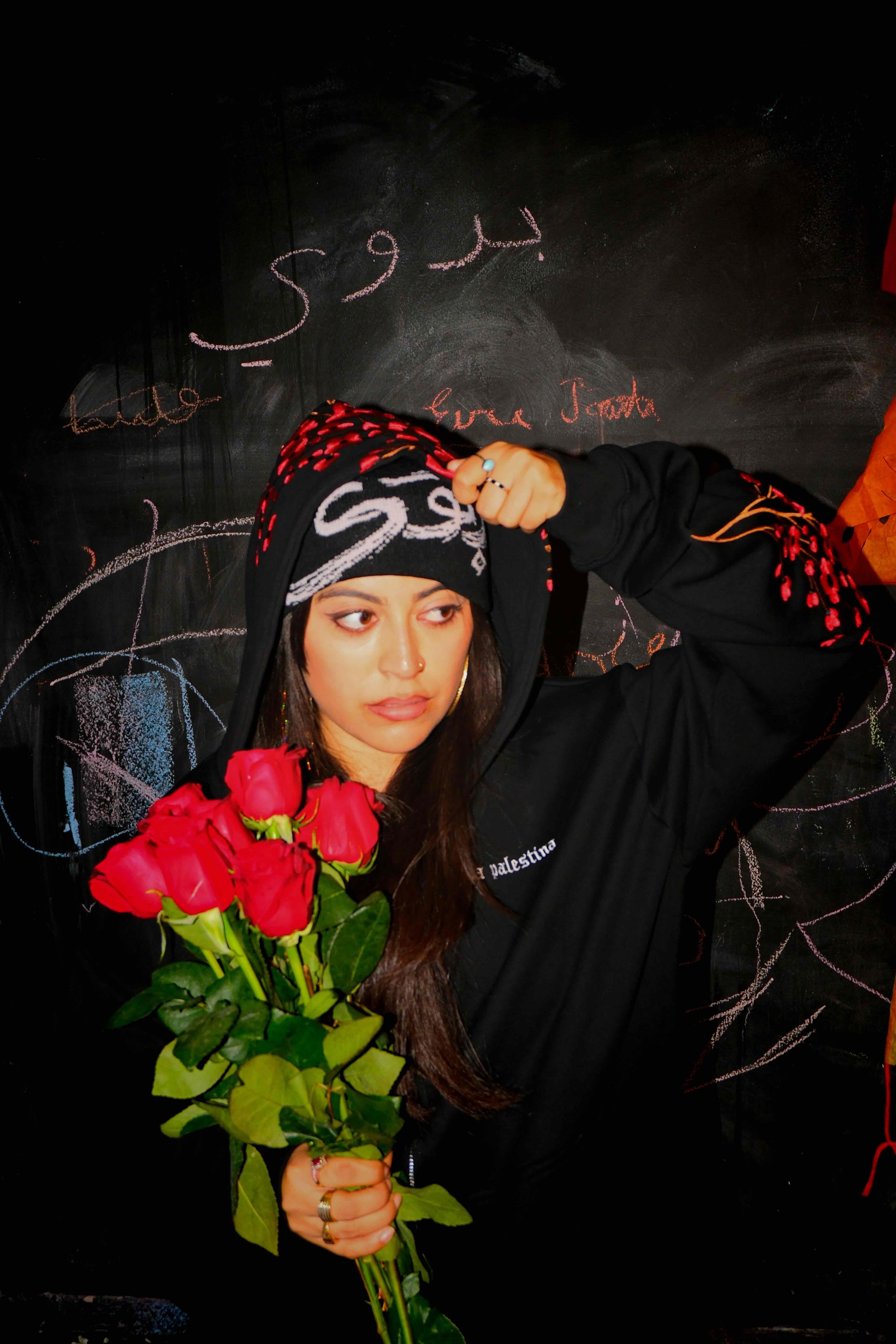 Viva Palestina Poppy Hoodie - Black