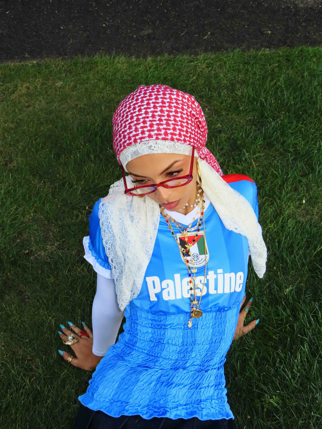 Palestine Mundial Ruched Jersey - México Blue