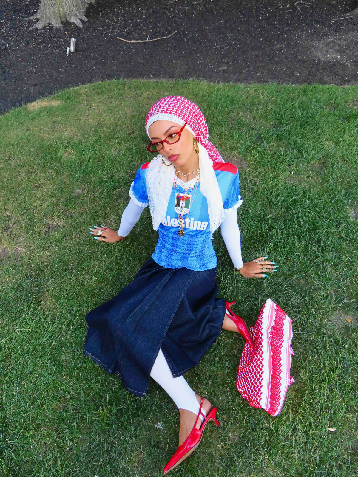 Palestine Mundial Ruched Jersey - México Blue