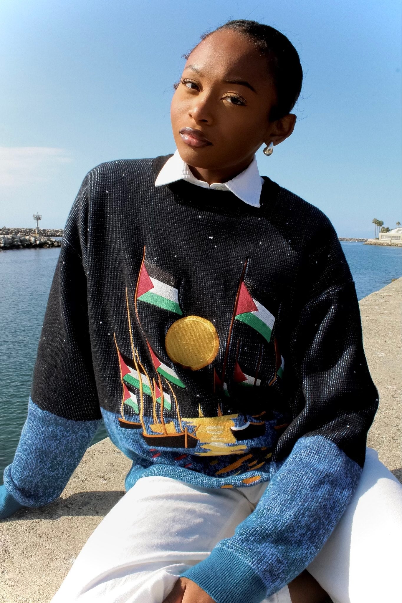 Global Sumud Flotilla Sweater - Starry Night