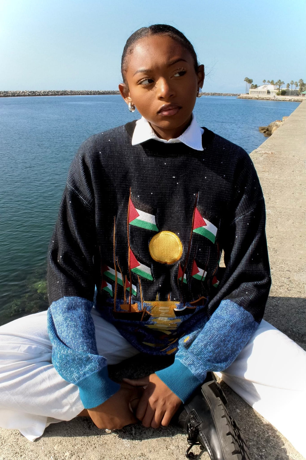 Global Sumud Flotilla Sweater - Starry Night