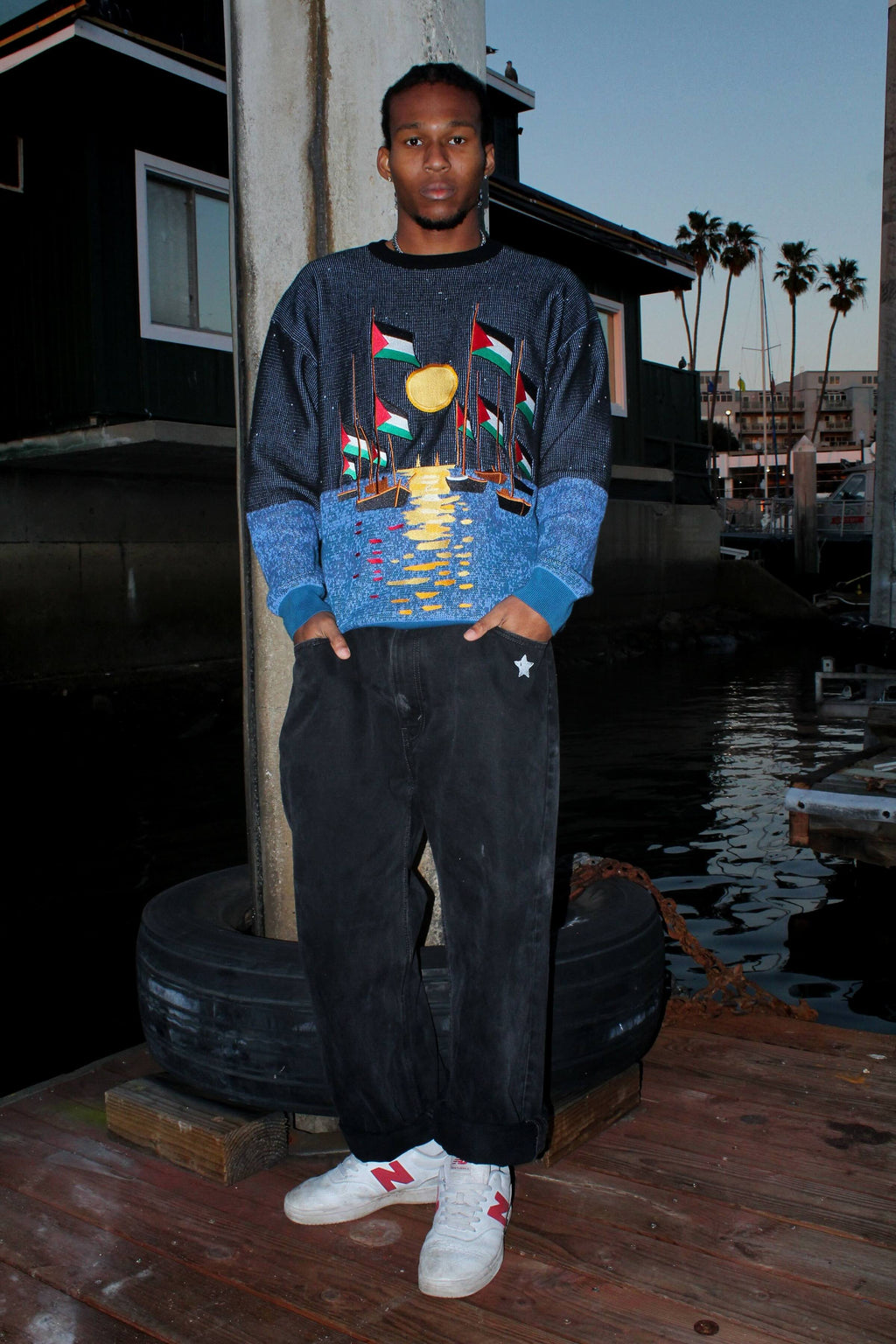 Global Sumud Flotilla Sweater - Starry Night