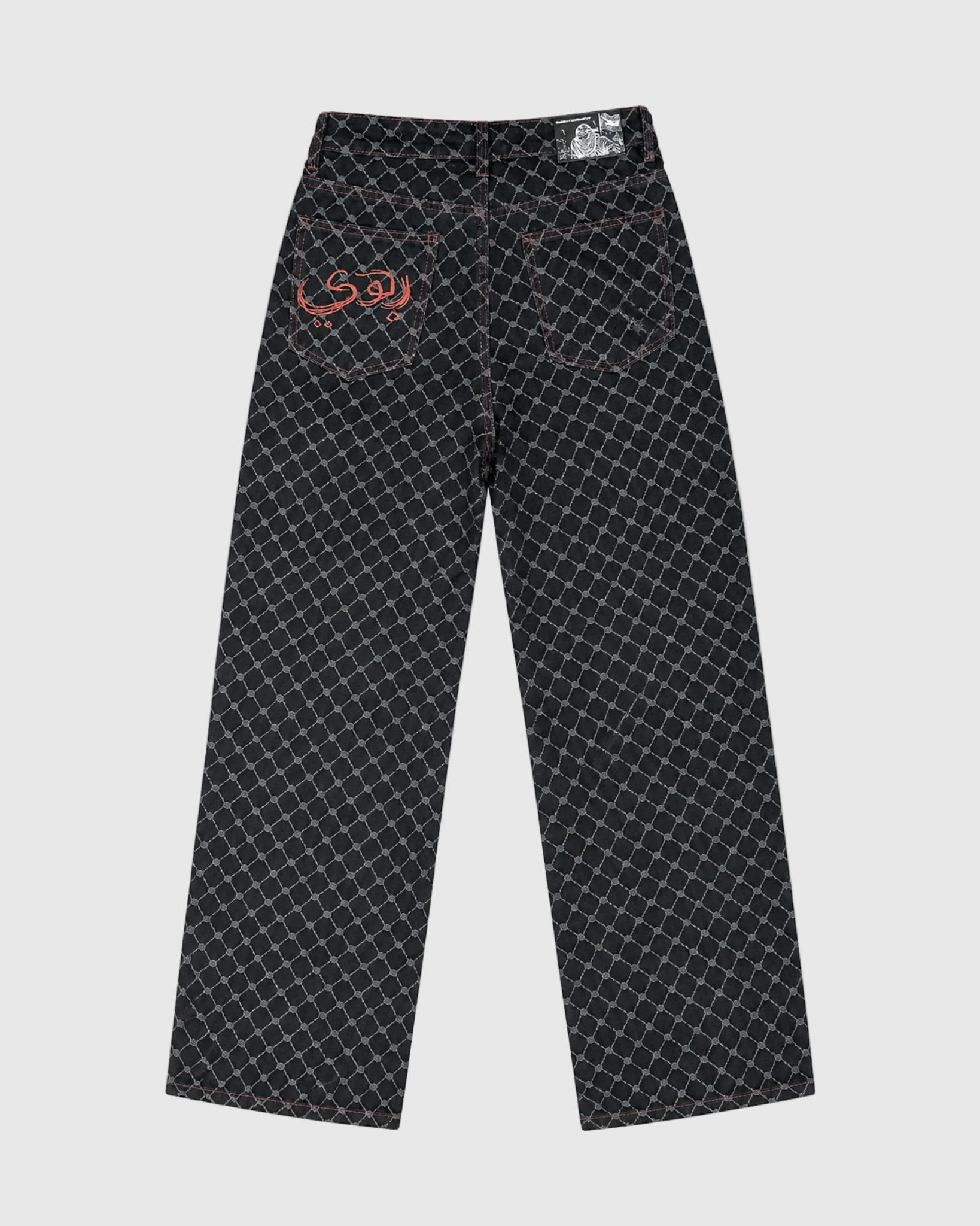 Kuffiyah Pinstripe Jeans - Western Black