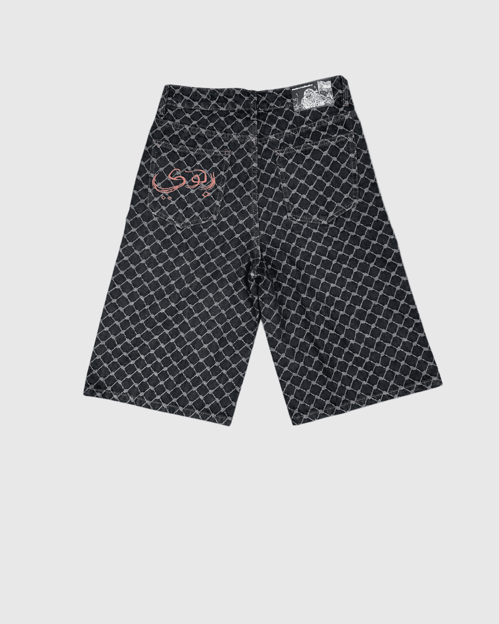Kuffiyah Pinstripe Jorts - Western Black