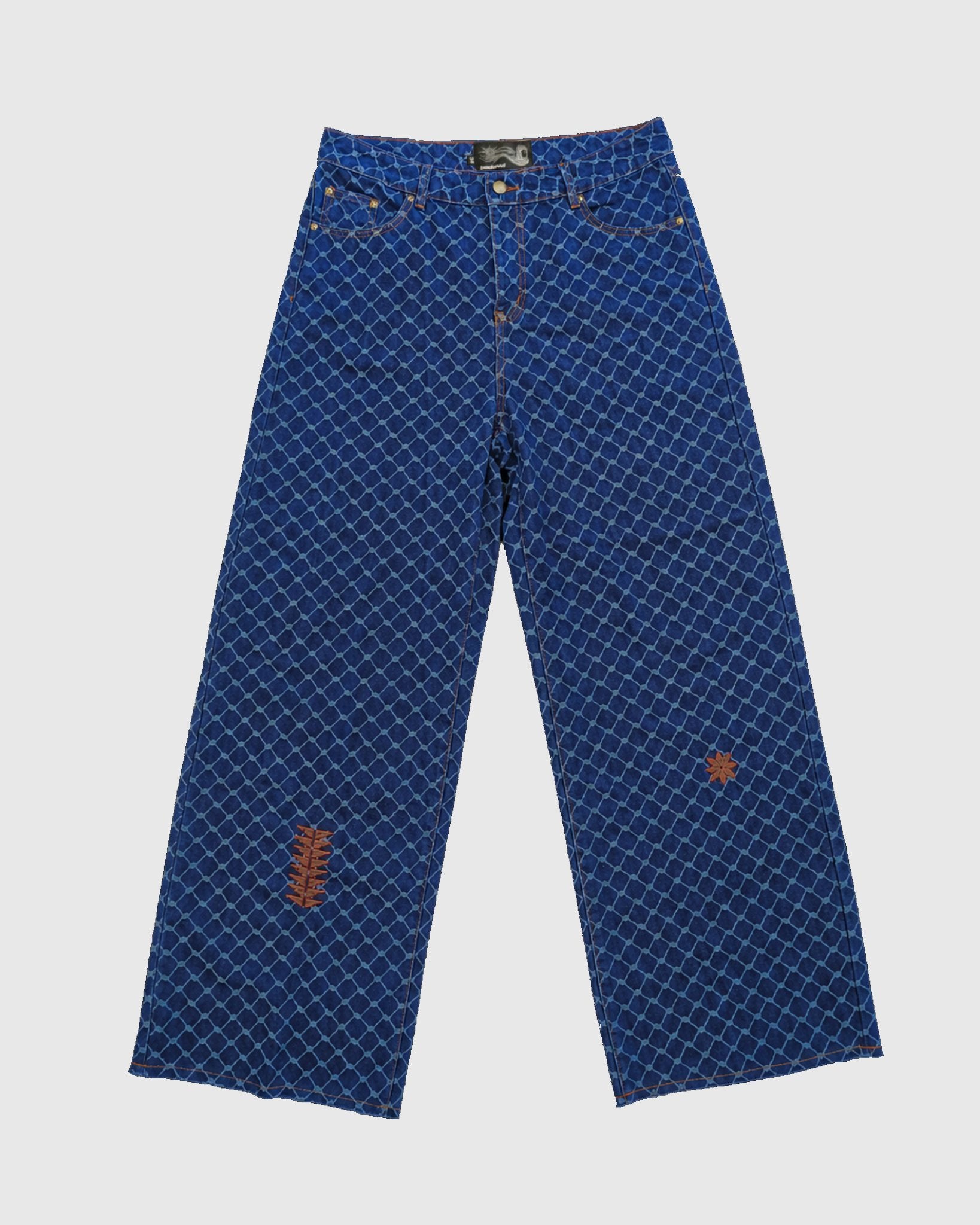 Kuffiyah Pinstripe Jeans - Western Blue