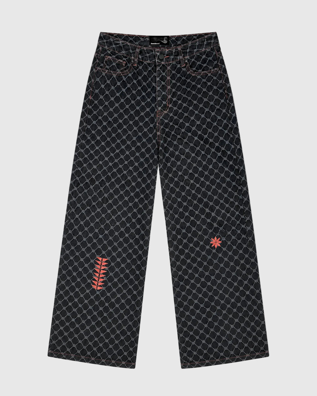 Kuffiyah Pinstripe Jeans - Western Black