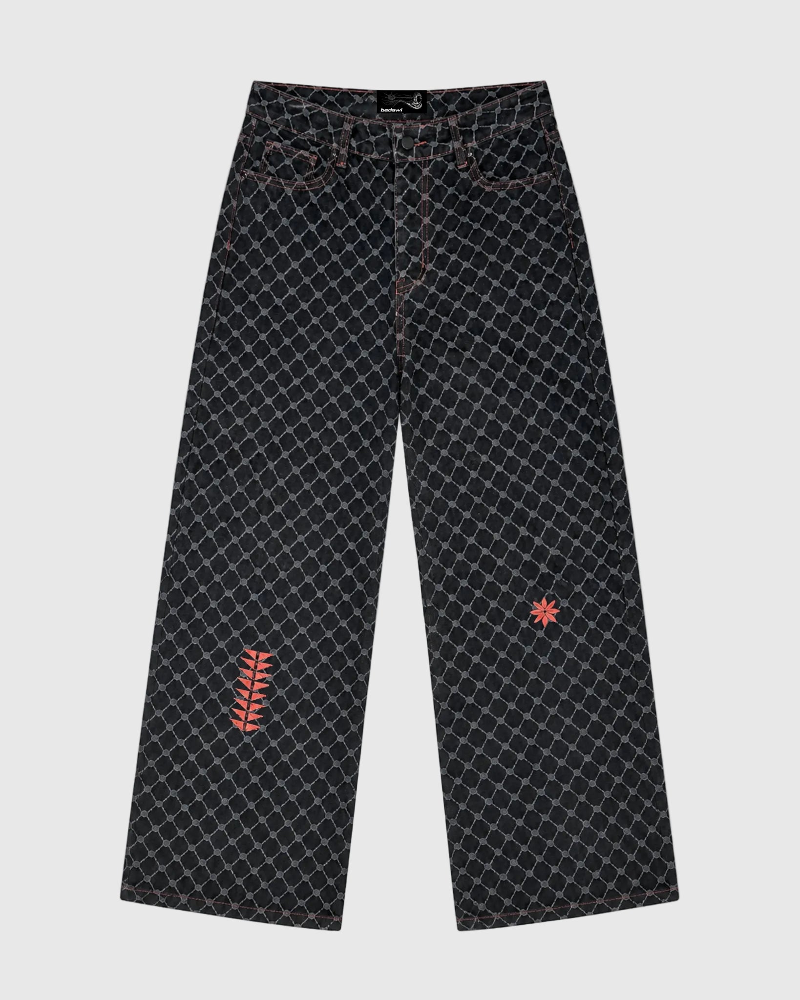 Kuffiyah Pinstripe Jeans - Western Black