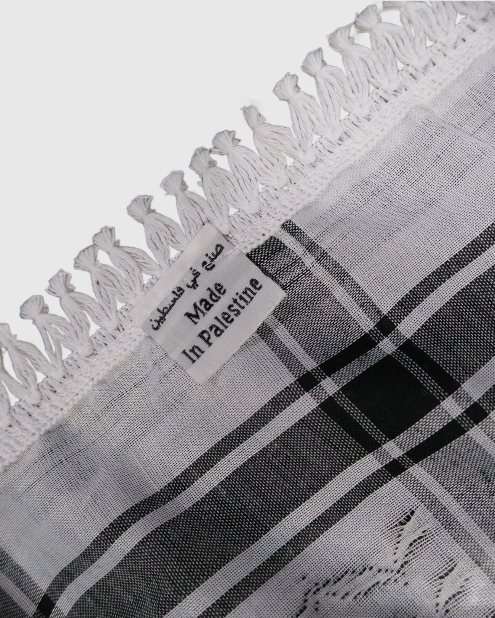 Nablus Embroidered Kuffiyah - Tatreez White