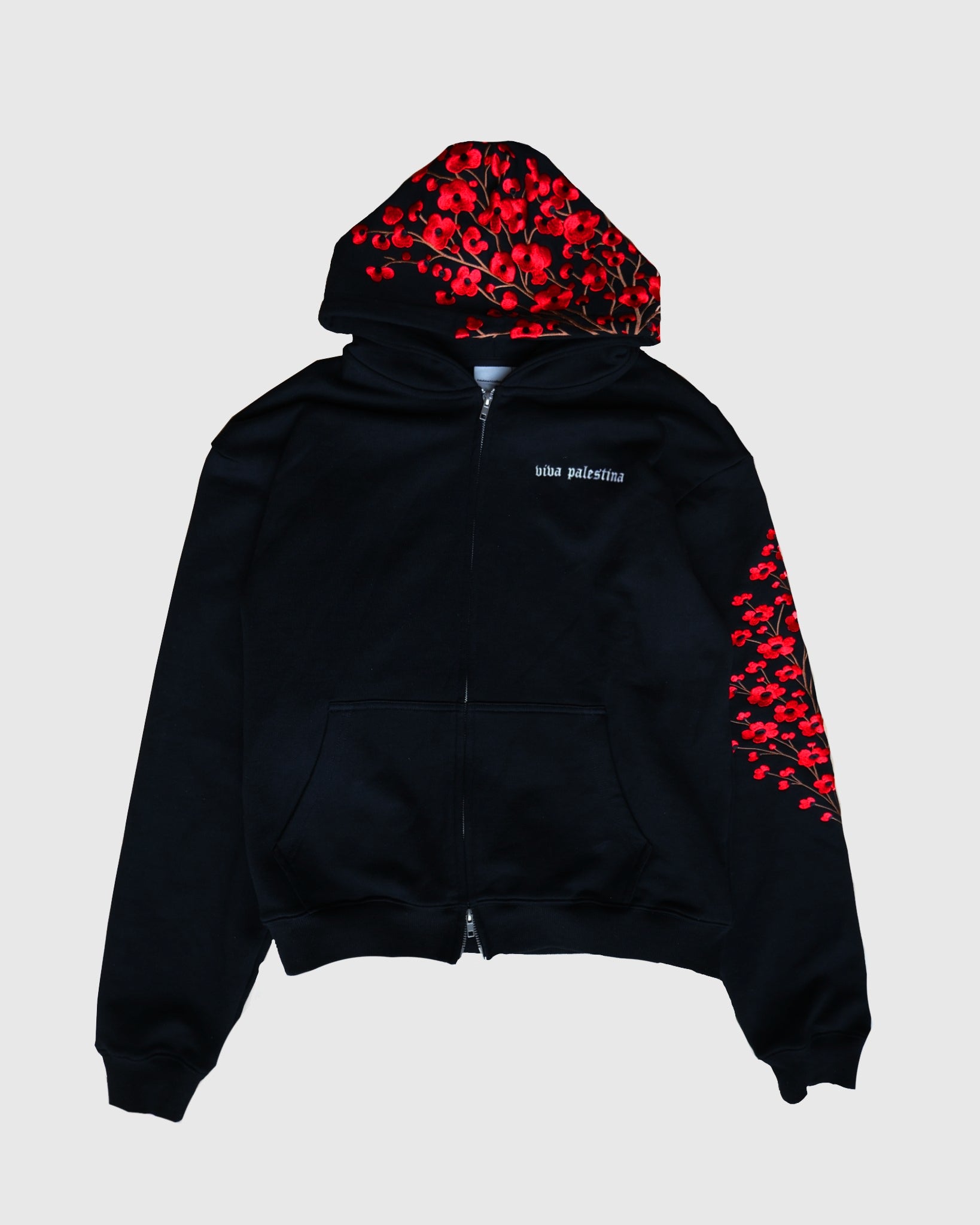Viva Palestina Poppy Hoodie - Black