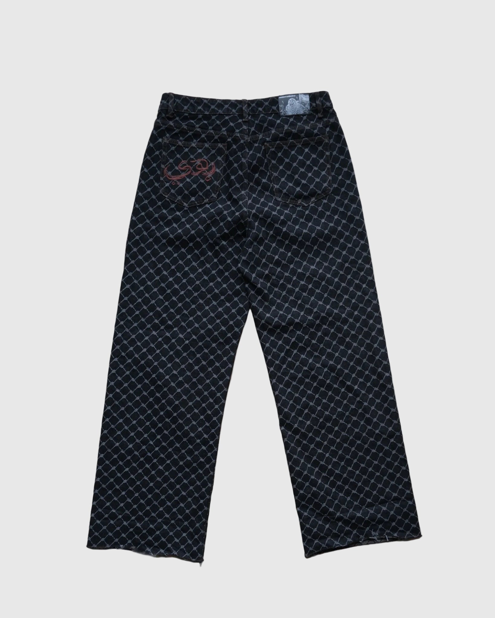 Kuffiyah Pinstripe Jeans - Black