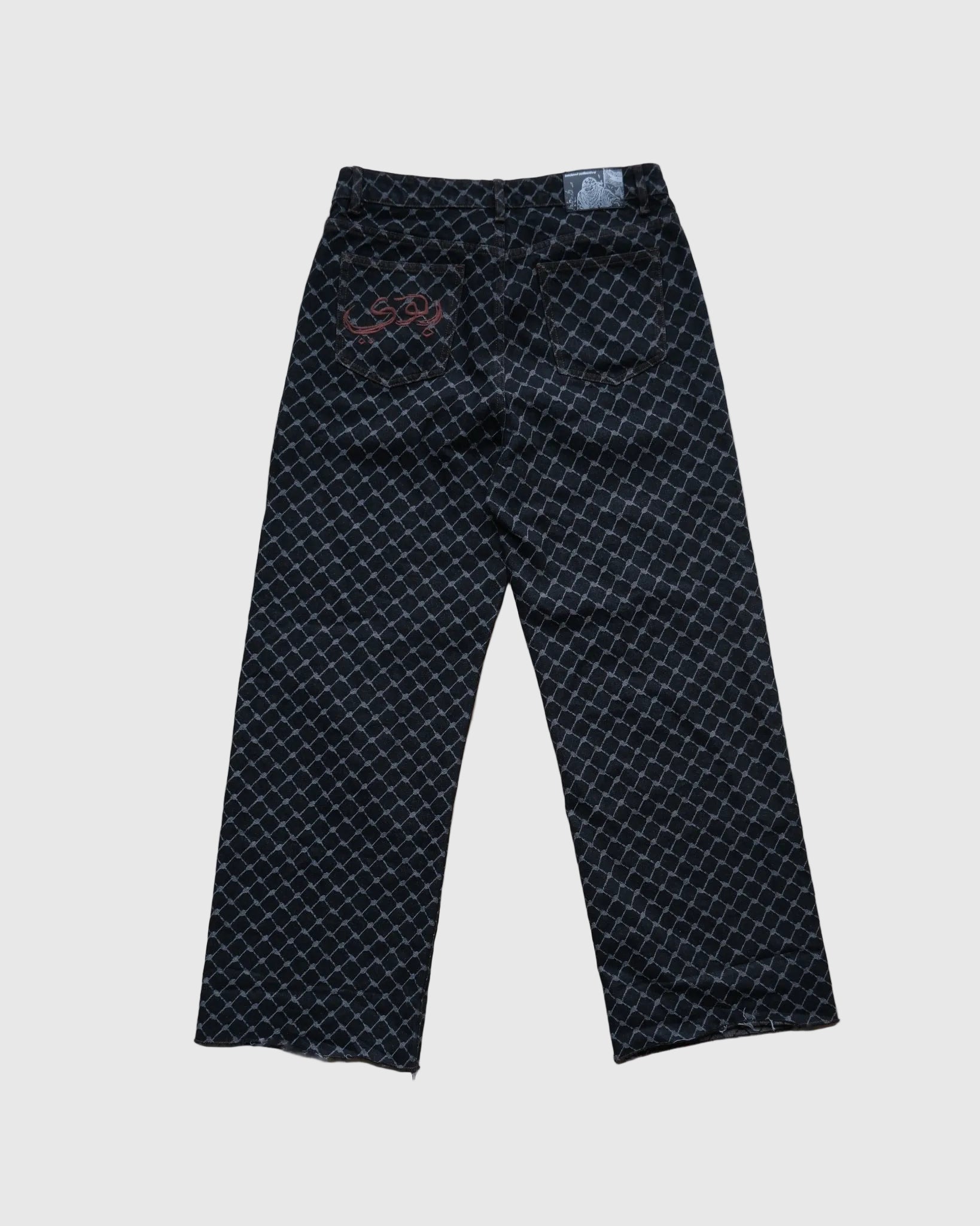 Kuffiyah Pinstripe Jeans - Black